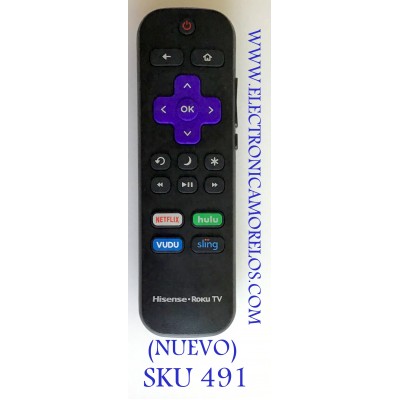 CONTROL REMOTO  ORIGINAL NUEVO SMART TV HISENSE ROKU / HU-RCRUS-20G / RC18E-T2 / CYD20190125 / MODELO 50R7050E 4K
